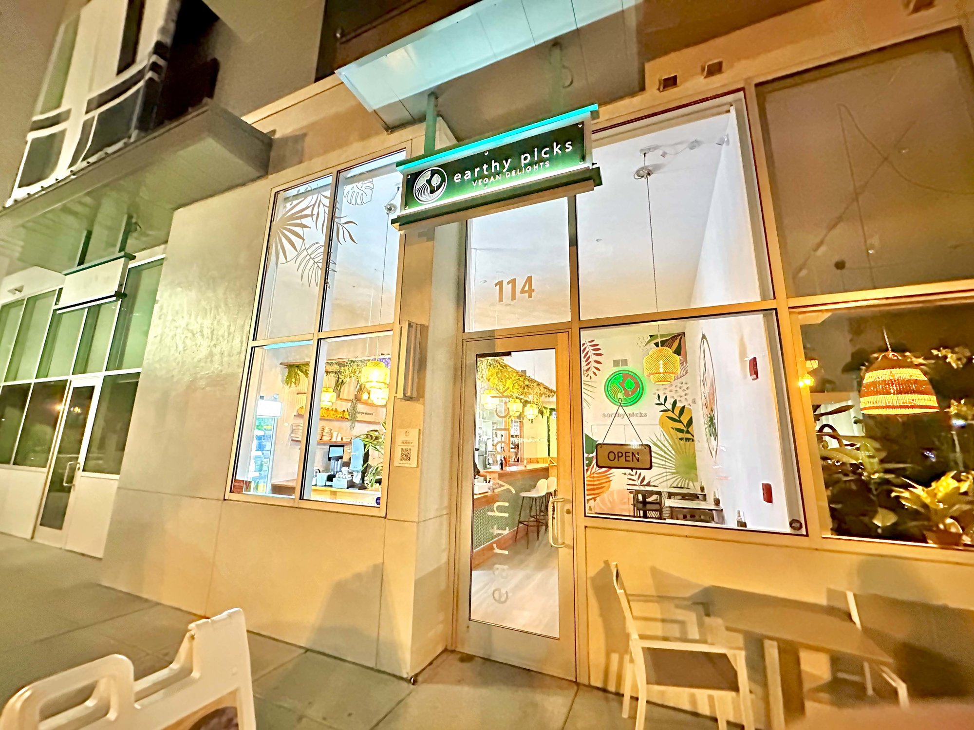 front of earthy picks with glass windows 